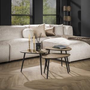 LifestyleFurn Organische Salontafel Corky Metaal, Set van 3 stuks - Brons antiek