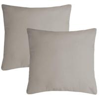 Stof Textile sierkussen Nelson - 2x - beige - 60 x 60 cm - bank kussens - polyester