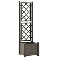 vidaXL Plantenbak met latwerk 43x43x142 cm PP antracietkleurig