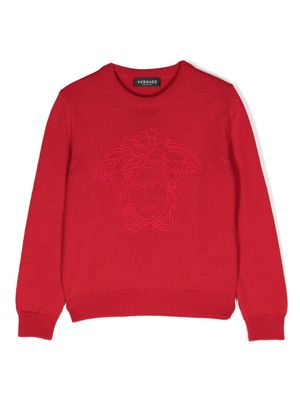 Versace Kids pull à motif Medusa Head - Rouge