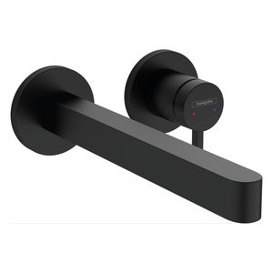 Hansgrohe Wastafelmengkraan Inbouw Finoris 2-gats 228 mm Voorsprong Met Afvoerplug Mat Zwart