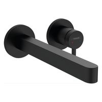 Hansgrohe Wastafelmengkraan Inbouw Finoris 2-gats 228 mm Voorsprong Met Afvoerplug Mat Zwart