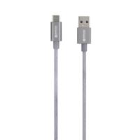 Skross USB-kabel USB 3.2 Gen1 (USB 3.0 / USB 3.1 Gen1) USB-A stekker 1.20 m Space grijs Rond, Flexibel, Stoffen mantel SKCA0012A-C120CN - thumbnail