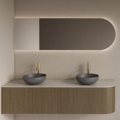 Badkamerspiegel Gliss Design Zelus | 180x60 cm | Links | Directe en indirecte LED verlichting | Sensor bediening | Met spiegelverwarming