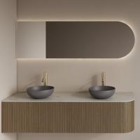 Badkamerspiegel Gliss Design Zelus | 180x60 cm | Links | Directe en indirecte LED verlichting | Sensor bediening | Met spiegelverwarming
