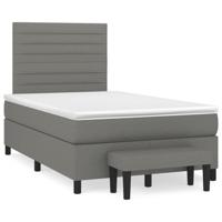Boxspring met matras stof donkergrijs 120x190 cm