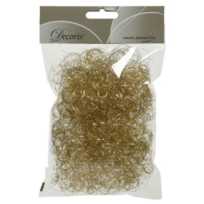 6x zakjes synthetisch engelenhaar goud 2 x 13,5 x 20 cm kerstversiering
