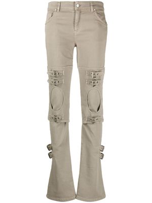 Blumarine jean ample à découpes - Gris