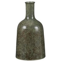 Fles bloemenvaas van terracotta in het groen shadow D22 en H35 cm