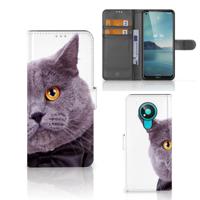 Nokia 3.4 | Telefoonhoesje | Met pasjeshouder | Kat