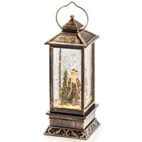 Snowglobe lantaarn - kerstman - 27 cm - met verlichting - sneeuwlantaarn - kerstversiering