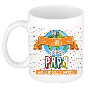 Naam mok papa Harm - wit - de beste - keramiek - 300 ml - Vaderdag/verjaardag