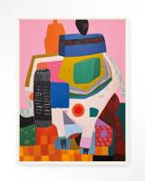 Urban Cotton Wandkleed 'Battle Of Colour' 145 x 190cm in Floating Frame - off white