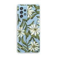 Wit bloemenpatroon: Samsung Galaxy A73 Transparant Hoesje
