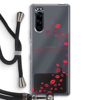 Kusjes: Sony Xperia 5 Transparant Hoesje met koord