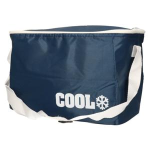 Lunch koeltas - navy blauw - 8 liter - 30 x 16 x 22 cm - polyester - kleine koelbox tas