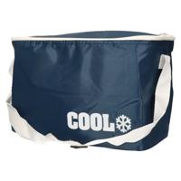 Lunch koeltas - navy blauw - 8 liter - 30 x 16 x 22 cm - polyester - kleine koelbox tas