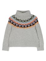 Molo pull Gaia en intarsia à col roulé - Gris