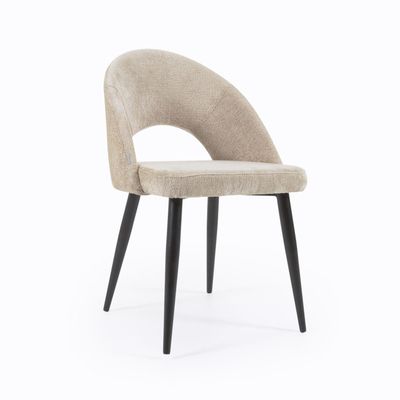Kave Home Mael eetkamerstoel chenille Beige