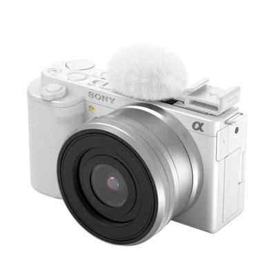 SmallRig 4734 Cold shoe adapter met harig windscherm (wit) voor Sony ZV-serie camera&apos;s