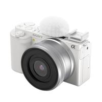 SmallRig 4734 Cold shoe adapter met harig windscherm (wit) voor Sony ZV-serie camera&apos;s