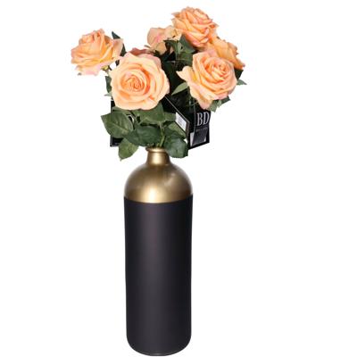 Kunstbloem Roos Dijon - 8x - 64 cm - perzik oranje - zijde kunstbloemen - Boeket - stelen - rozen Kunstbloem Roos Dijon - 8x - 64 cm - perzik oranje - zijde kunstbloemen - Boeket - stelen - rozen