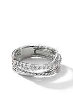 David Yurman bague Crossover en argent sterling sertie de diamants - thumbnail