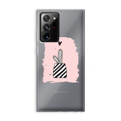 Zwart-wit cactus: Samsung Galaxy Note 20 Ultra / Note 20 Ultra 5G Transparant Hoesje
