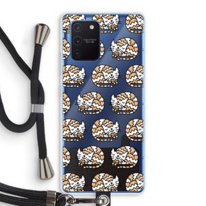 Slapende poes: Samsung Galaxy Note 10 Lite Transparant Hoesje met koord