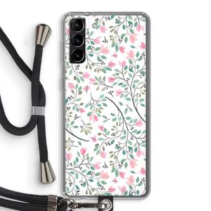 Sierlijke bloemen: Samsung Galaxy S21 Plus Transparant Hoesje met koord