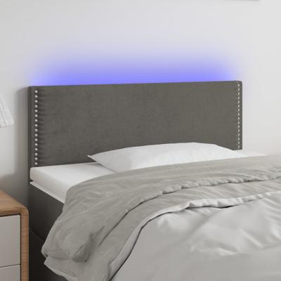 Hoofdbord LED 100x5x78/88 cm fluweel donkergrijs