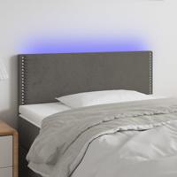 Hoofdbord LED 100x5x78/88 cm fluweel donkergrijs