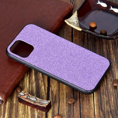 Voor iPhone 11 schokbestendige glitter poeder plakken huid TPU beschermhoes (paars)