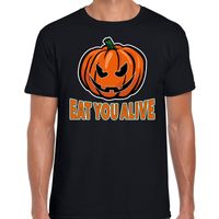 Halloween Eat you alive horror shirt zwart voor heren 2XL  - - thumbnail