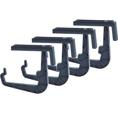 Prosperplast Balkonbeugel - 6x - verstelbaar - kunststof - antraciet - 20 tot 25 cm