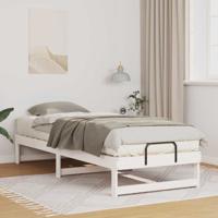 Bedframe met Draaghandvatten Wit 80 x 200 cm Massief grenenhout