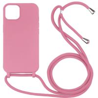 iPhone 14 Plus hoesje - Backcover - Koord - Softcase - Flexibel - TPU - Roze