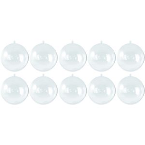 50x Transparante hobby/DIY kerstballen 7 cm