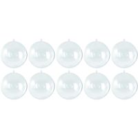 50x Transparante hobby/DIY kerstballen 7 cm