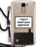 Don't need approval: LG K10 (2016) Transparant Hoesje met koord