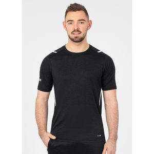 JAKO 6121 T-Shirt Challenge  - Zwart Gemeleerd/Wit - 38