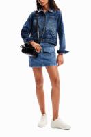 Spijkerjack met broderie anglaise - BLUE - S