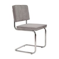 Zuiver Ridge Rib chroom stoel cool grey
