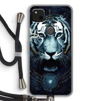 Darkness Tiger: Pixel 4a Transparant Hoesje met koord