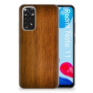 Xiaomi Redmi 10 | Redmi Note 11 4G Bumper Hoesje Donker Hout