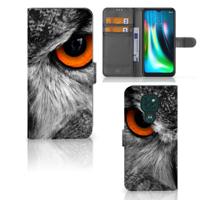 Motorola Moto G9 Play | E7 Plus | Telefoonhoesje | Met pasjeshouder | Uil