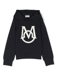 Moncler Enfant hoodie à patch logo - Bleu