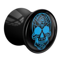 Double Flared Plug met Magic Skull Design Acryl Tunnels & Plugs - thumbnail