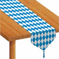 Tafeldecoratie blauw/witte tafellopers 183 cm - Feesttafelkleden - thumbnail