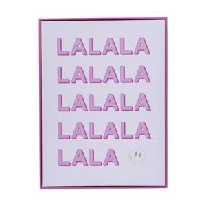 Poster met lijst la la la - paars/roze - 40x30 cm - Happy at home by Sanny